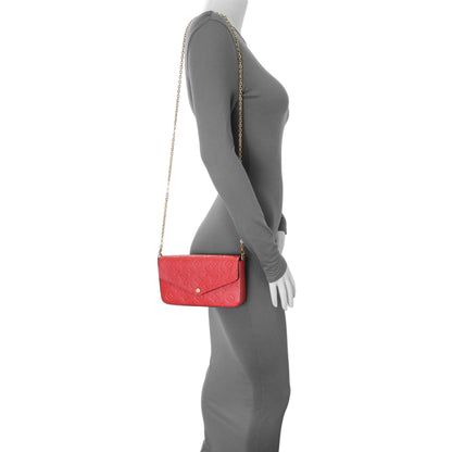 Exclusive Louis Vuitton Red Monogram Empreinte Felicie Pochette — Alternate View 10