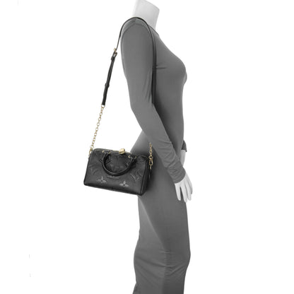 Exclusive Louis Vuitton Black Empreinte Monogram Giant Speedy Bandouliere 20 — Lifestyle View