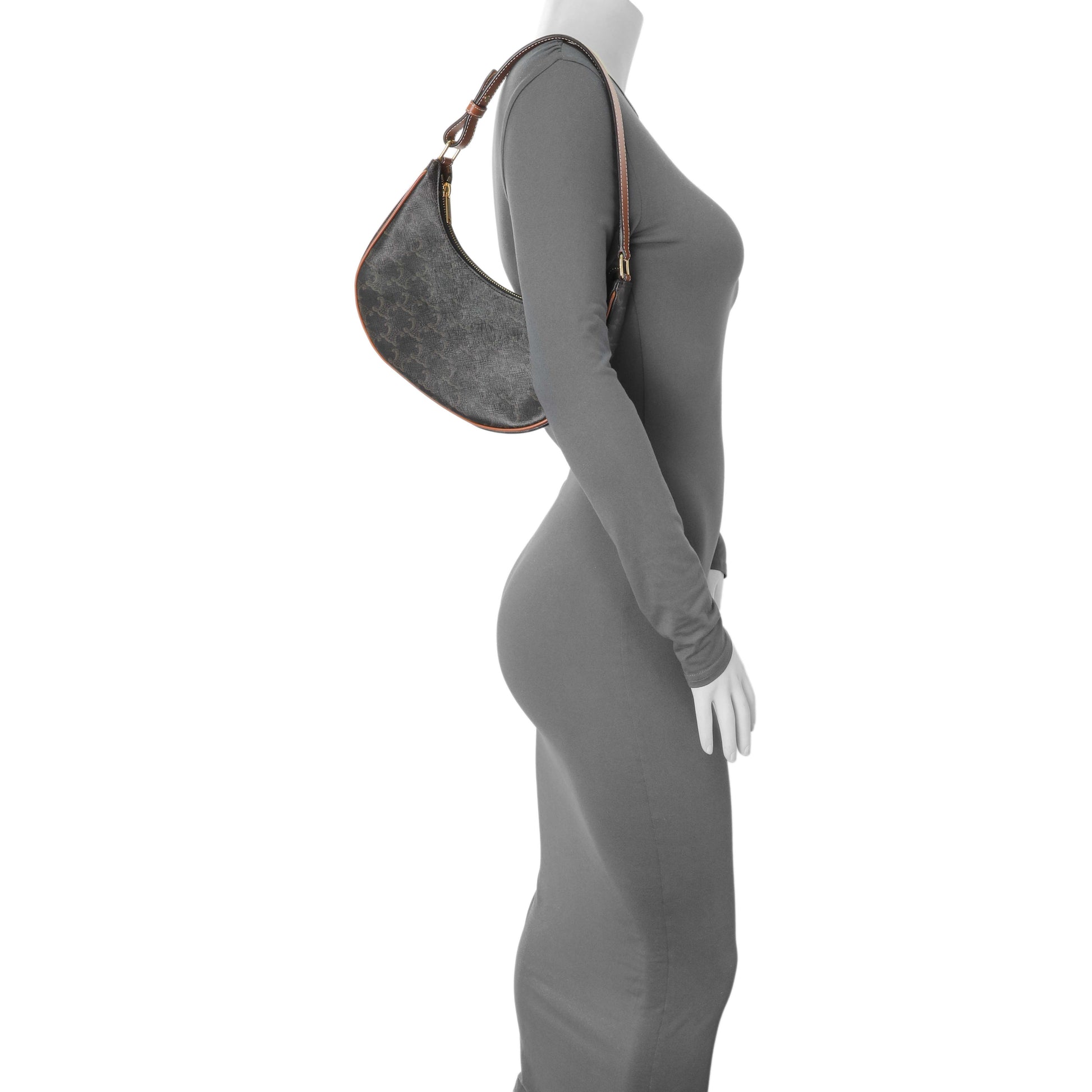 Exclusive Celine Triomphe Canvas Calfskin Ava Shoulder Bag — Alternate View 7