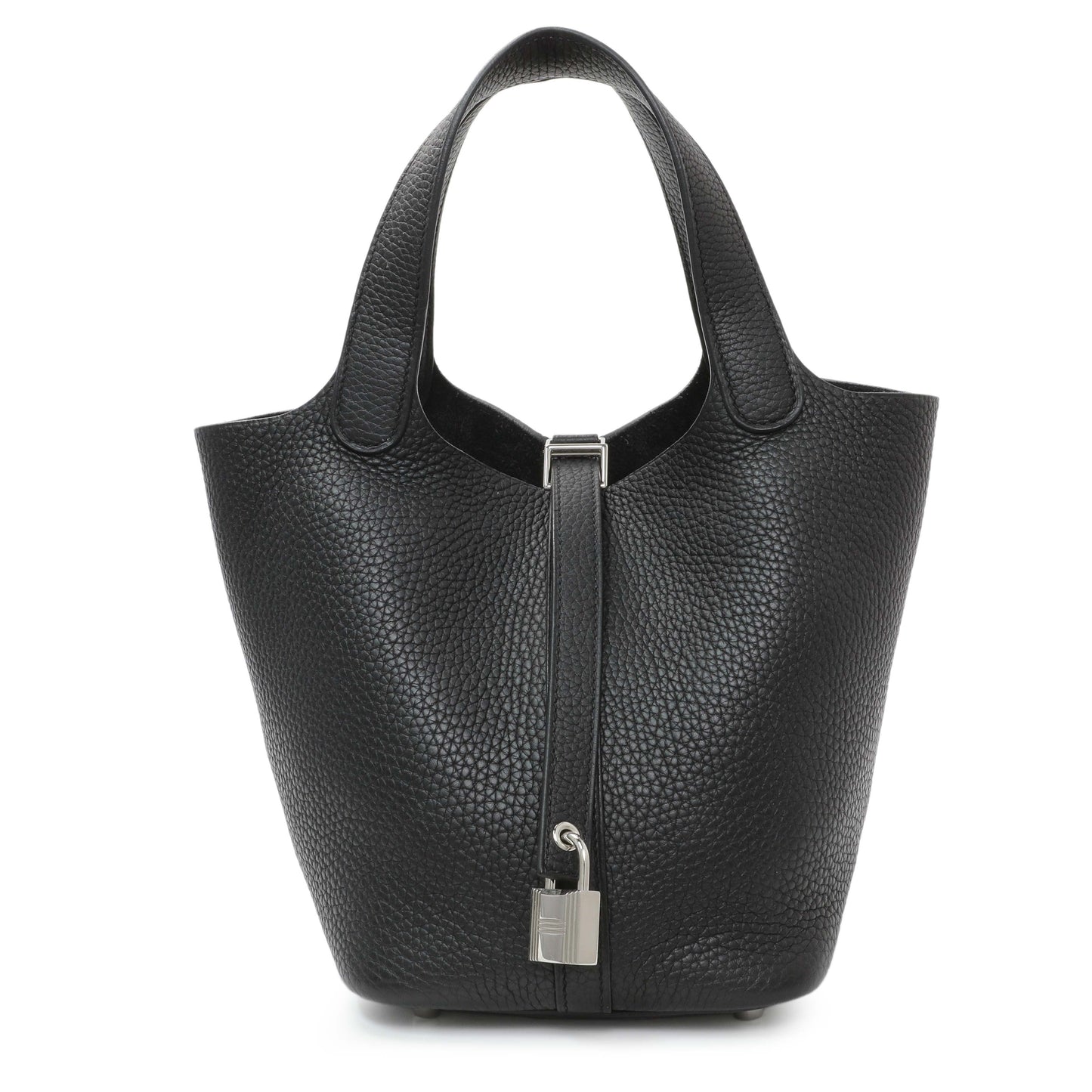 Exclusive Hermes Black Taurillon Clemence Picotin Lock 18 — Front View