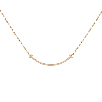 Exclusive Tiffany & Co. 18K Rose Gold Medium T Smile Pendant — Front View