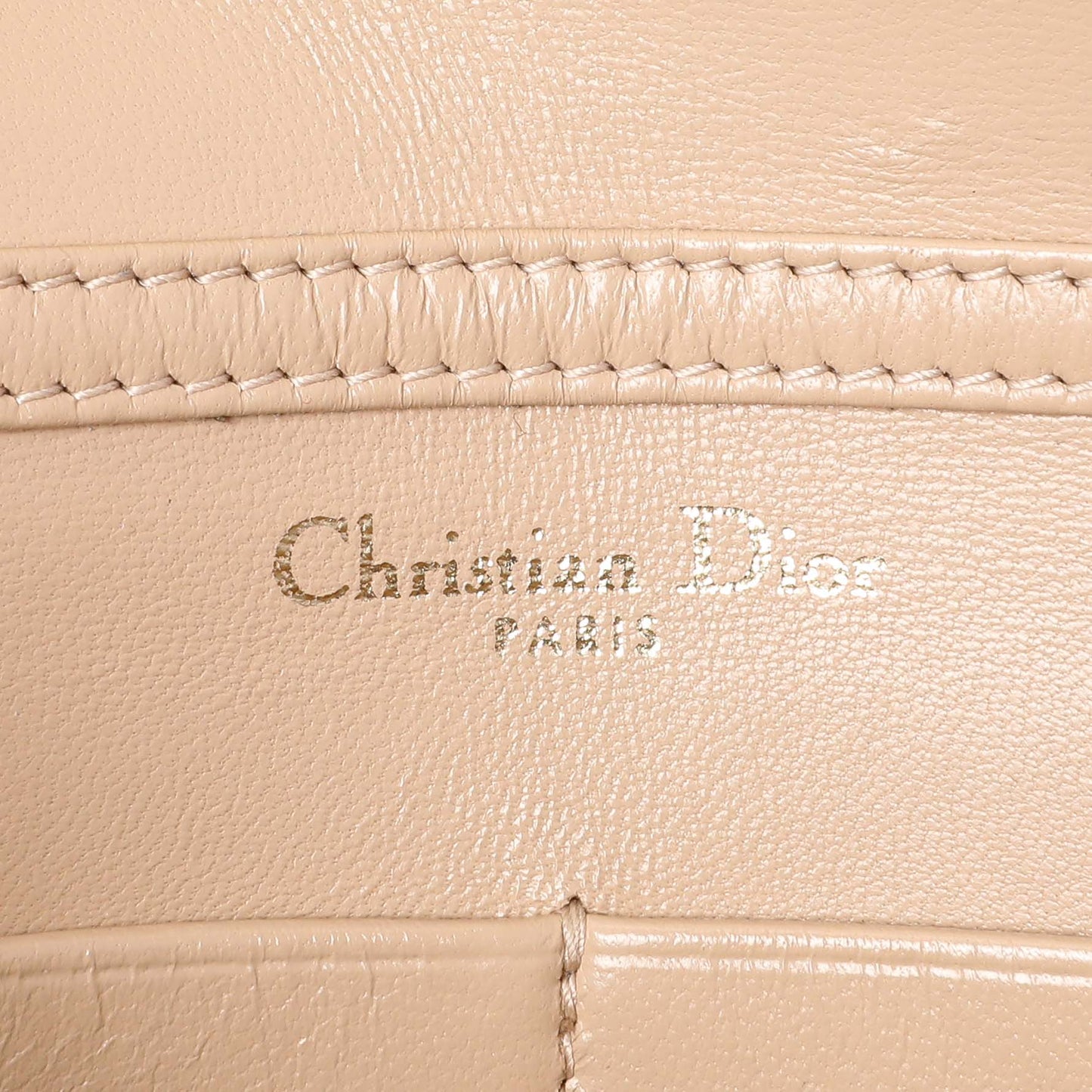 Exclusive Christian Dior Beige Grained Calfskin Diorama Wallet on Chain Pouch — Alternate View 13