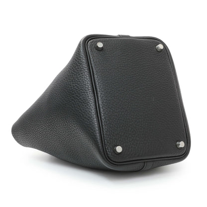 Exclusive Hermes Black Taurillon Clemence Picotin Lock 18 — Back View