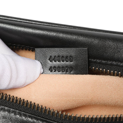Exclusive Gucci Black Calfskin Matelasse Mini GG Marmont Chain Shoulder Bag — Lifestyle View