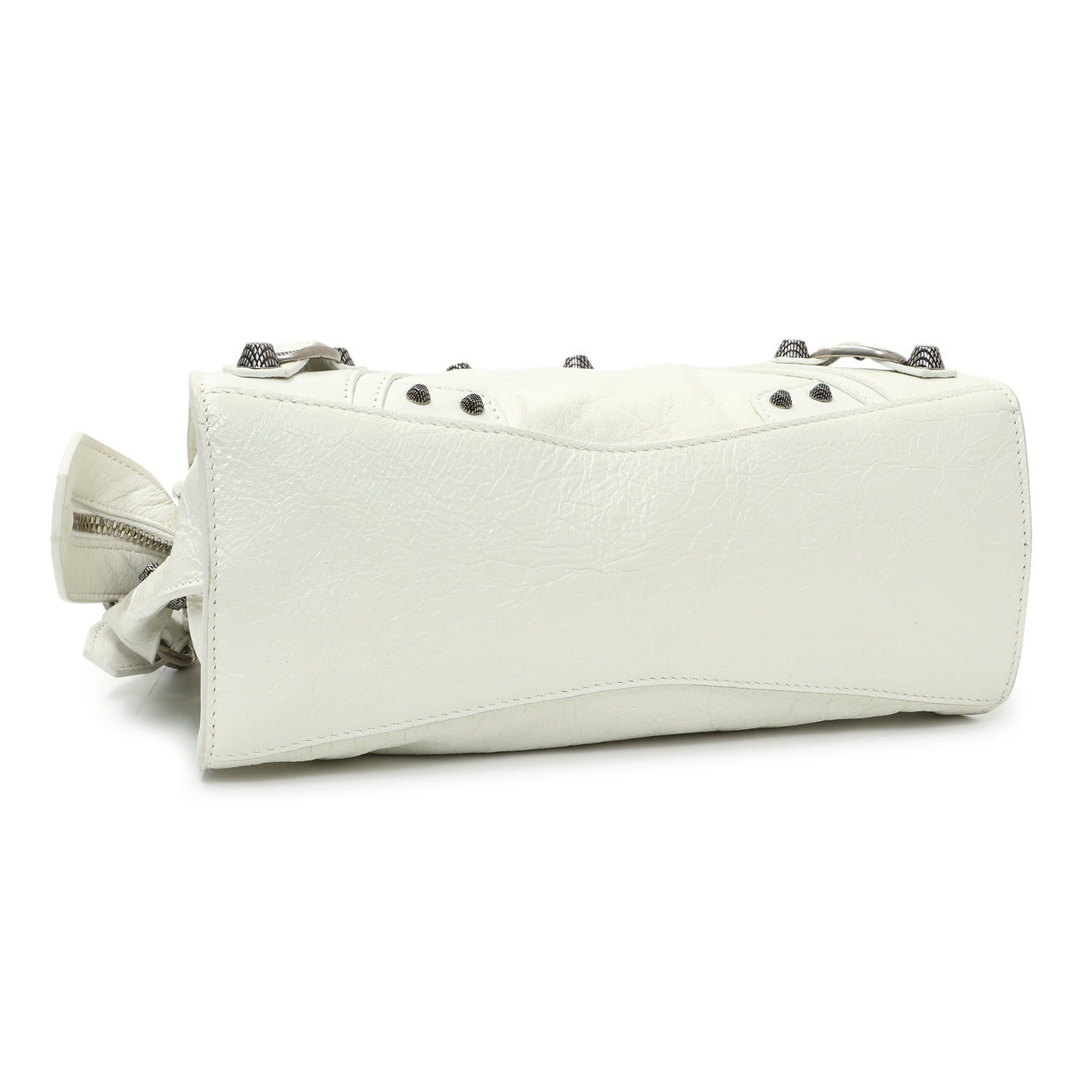 Exclusive Balenciaga White Agneau Arena Neo Cagole Handbag XS — Back View