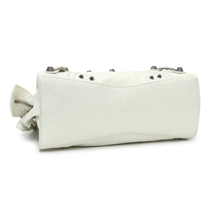 Exclusive Balenciaga White Agneau Arena Neo Cagole Handbag XS — Back View