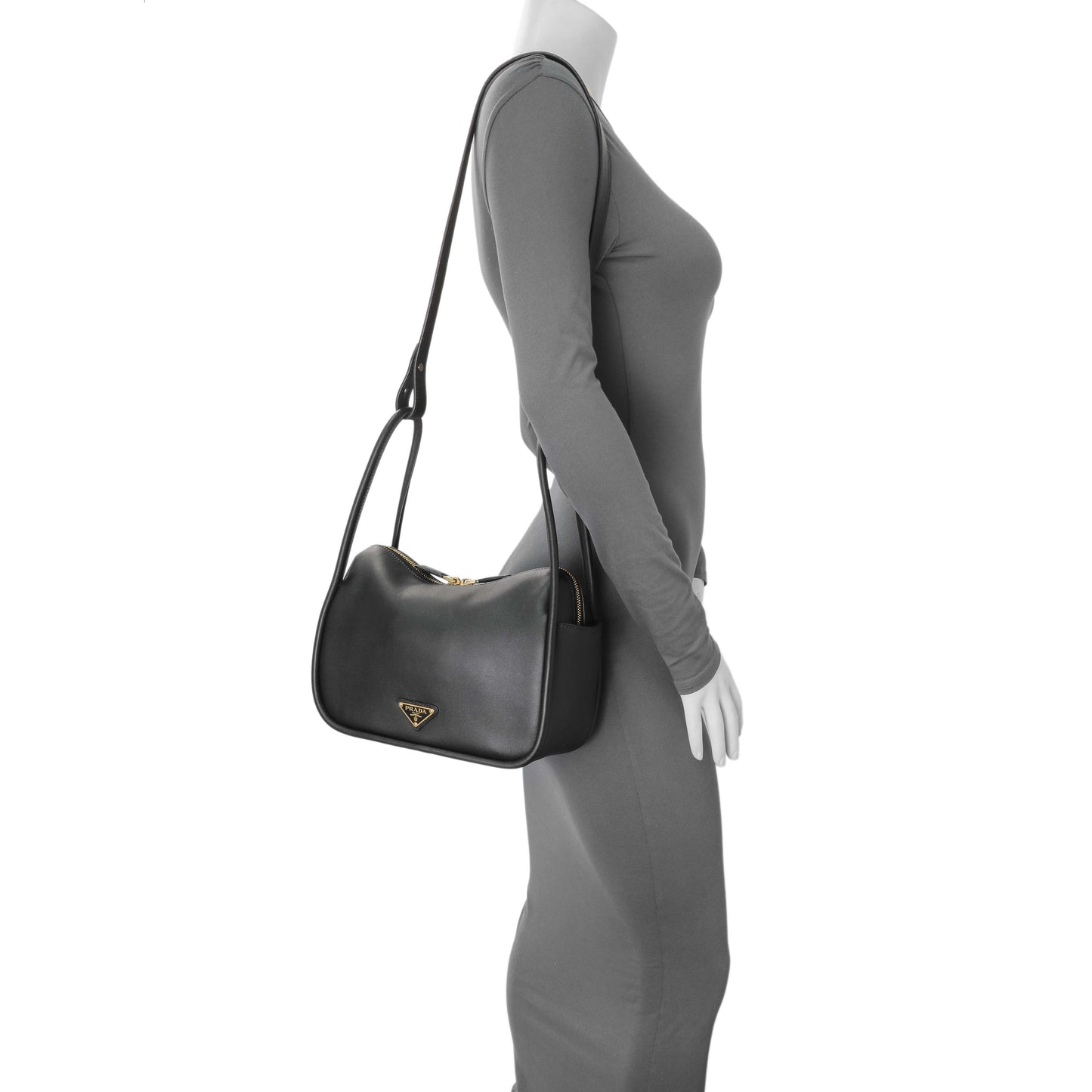 Exclusive Prada Black Calfskin Darling Shoulder Bag — Lifestyle View