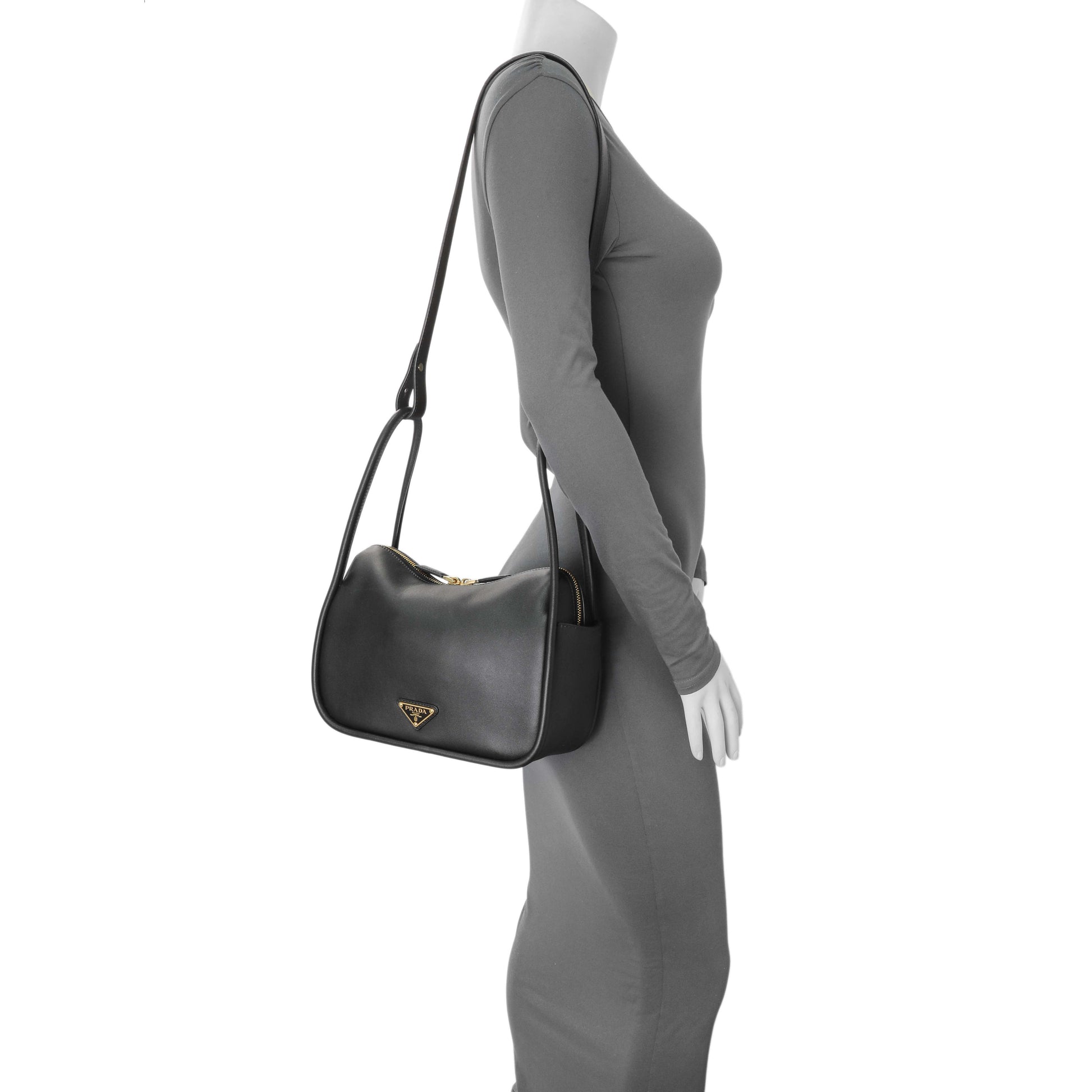 Exclusive Prada Black Calfskin Darling Shoulder Bag — Lifestyle View
