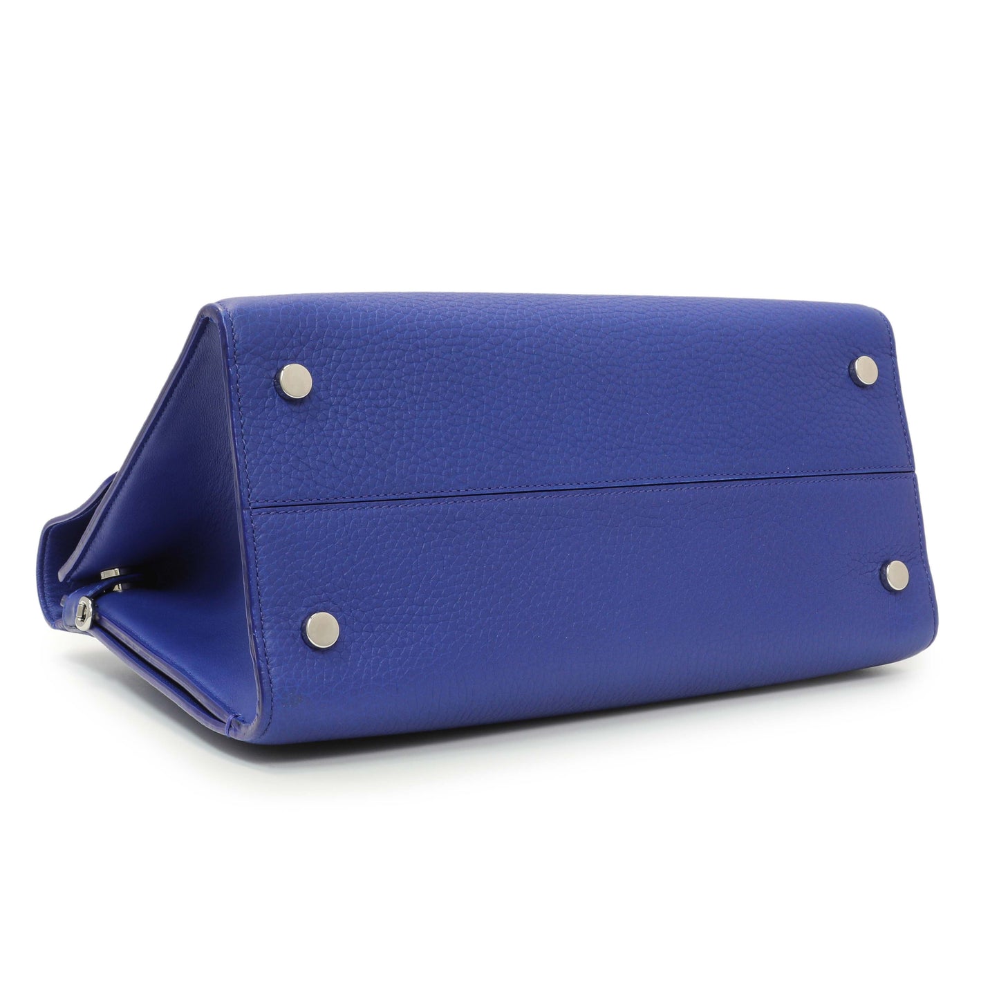 Exclusive Christian Dior Blue Bullcalf Medium Diorever Flap — Back View