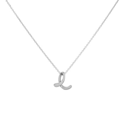 Exclusive Tiffany & Co. Sterling Silver Elsa Peretti 'E' Small Alphabet Pendant — Front View