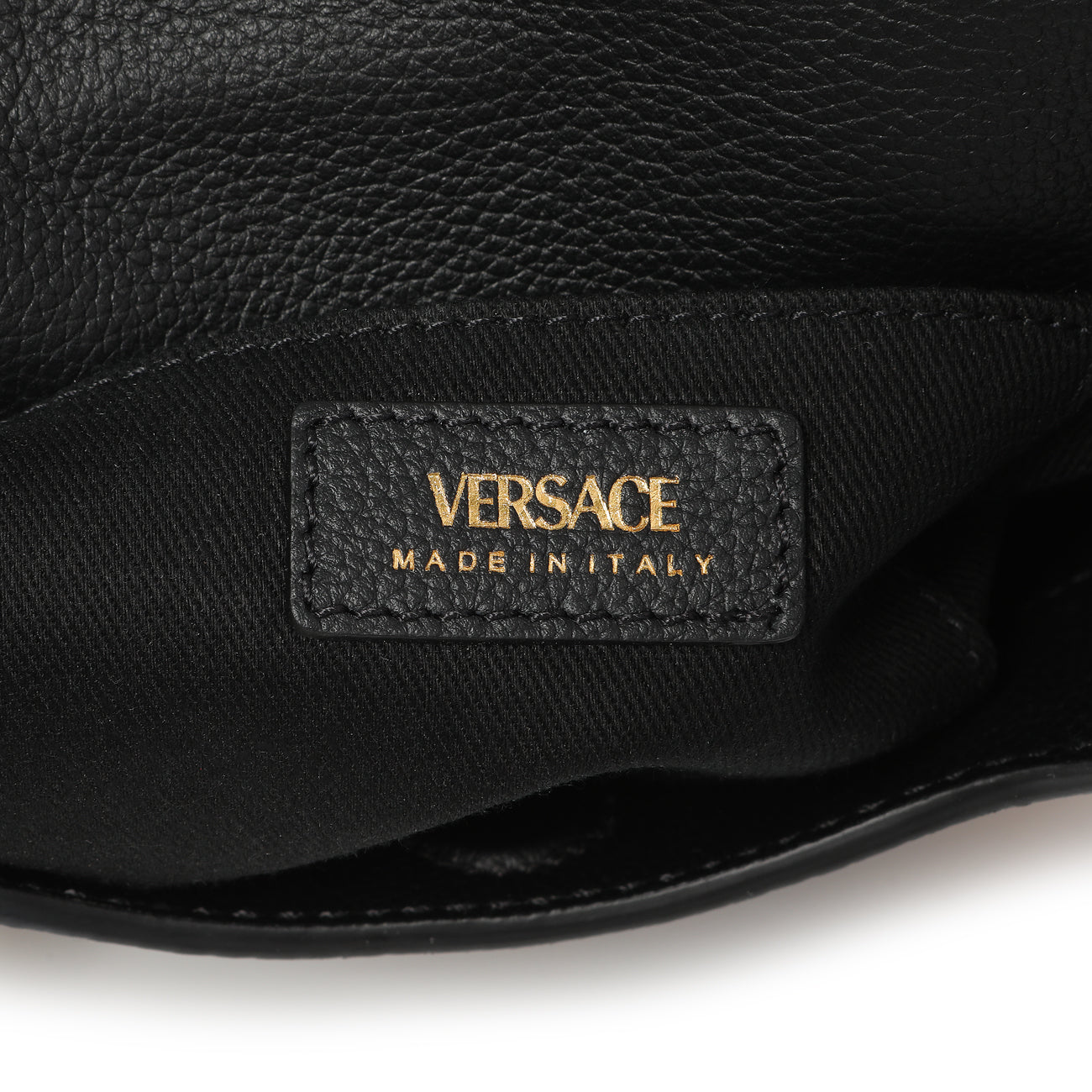 Exclusive Versace Black Calfskin La Medusa Mini Chain Hobo — Detail View