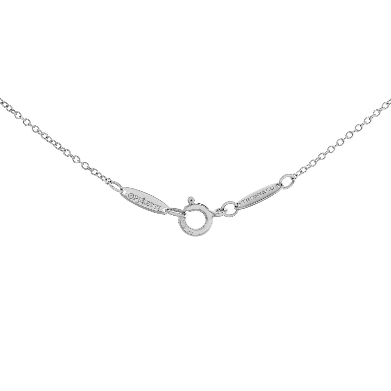Exclusive Tiffany & Co. Sterling Silver Elsa Peretti 'E' Small Alphabet Pendant — Back View