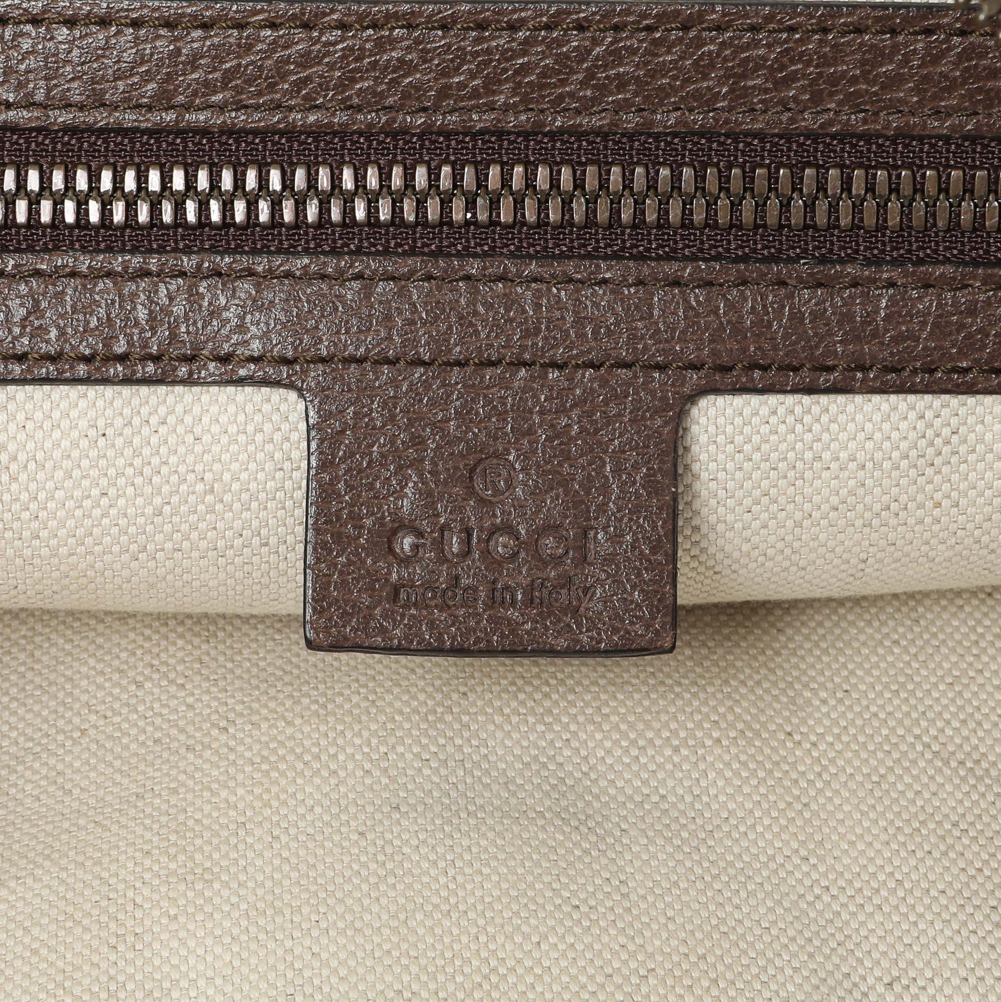 Exclusive Gucci GG Supreme Monogram Web Small Ophidia Half Moon Hobo — Detail View