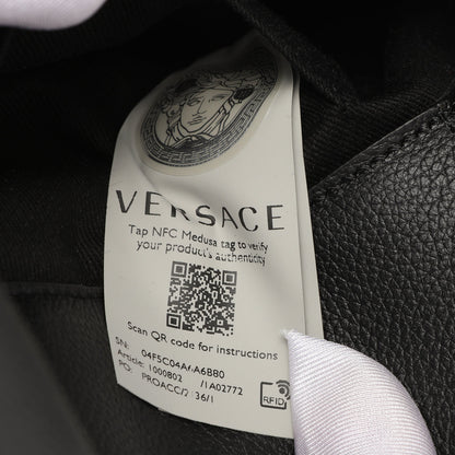 Exclusive Versace Black Calfskin La Medusa Mini Chain Hobo — Lifestyle View