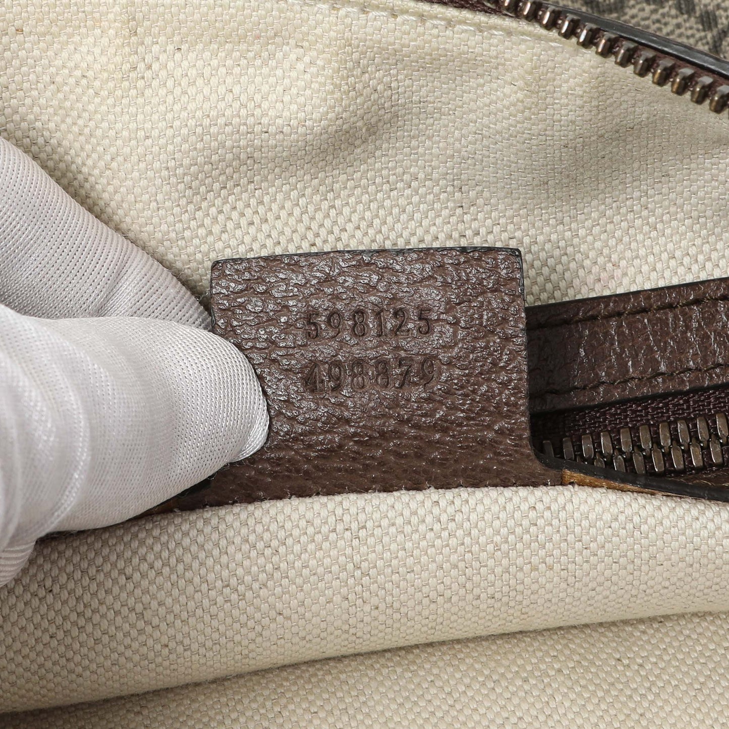 Exclusive Gucci GG Supreme Monogram Web Small Ophidia Half Moon Hobo — Lifestyle View