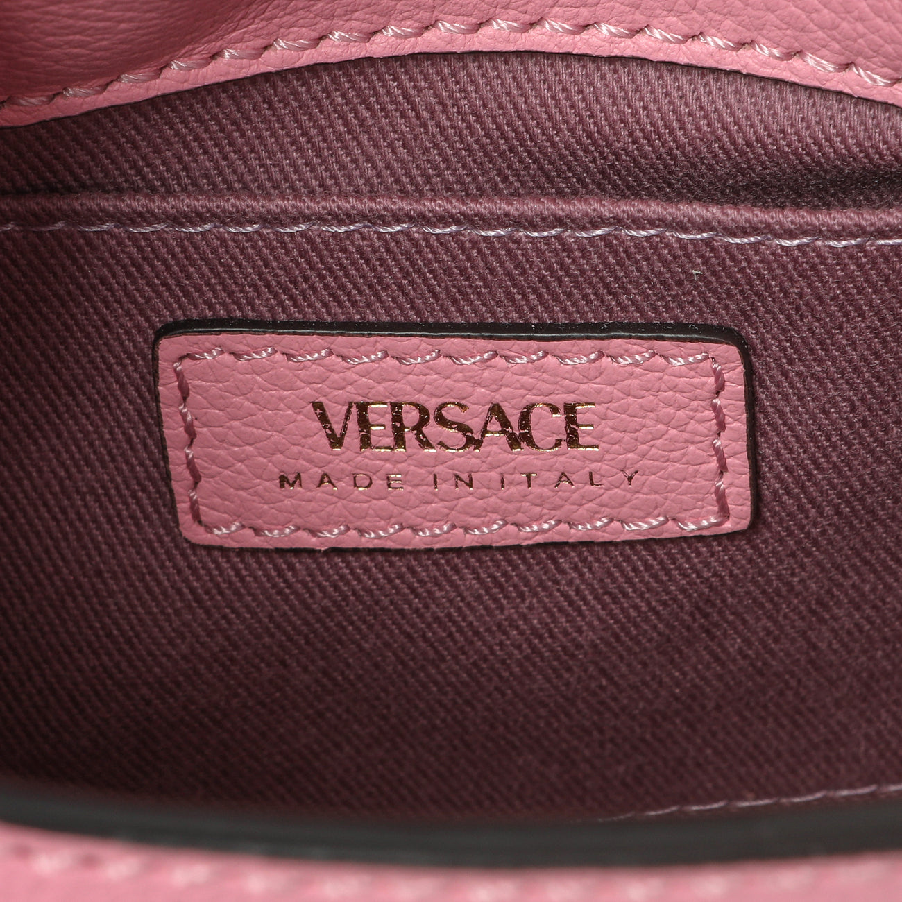 Exclusive Versace Pink Calfskin La Medusa Mini Chain Hobo — Detail View