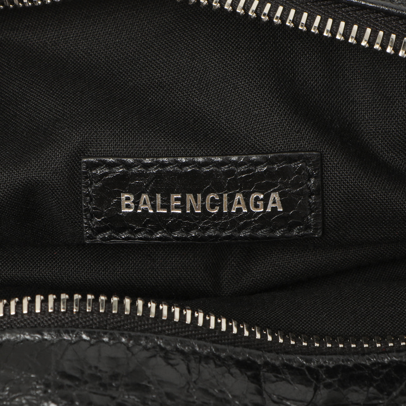 Exclusive Balenciaga Black Lambskin Superbusy XS Sling Bag — Detail View