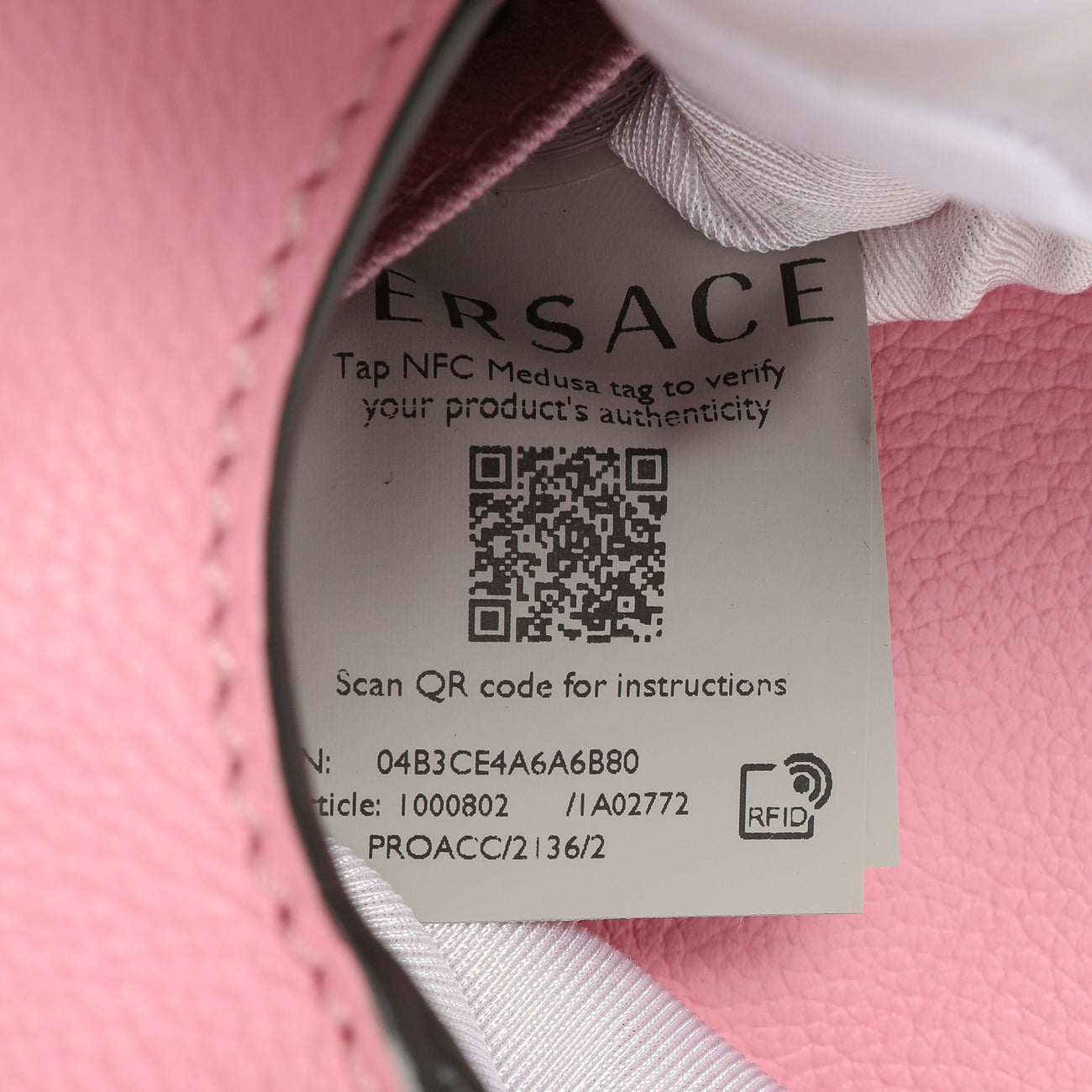 Exclusive Versace Pink Calfskin La Medusa Mini Chain Hobo — Lifestyle View