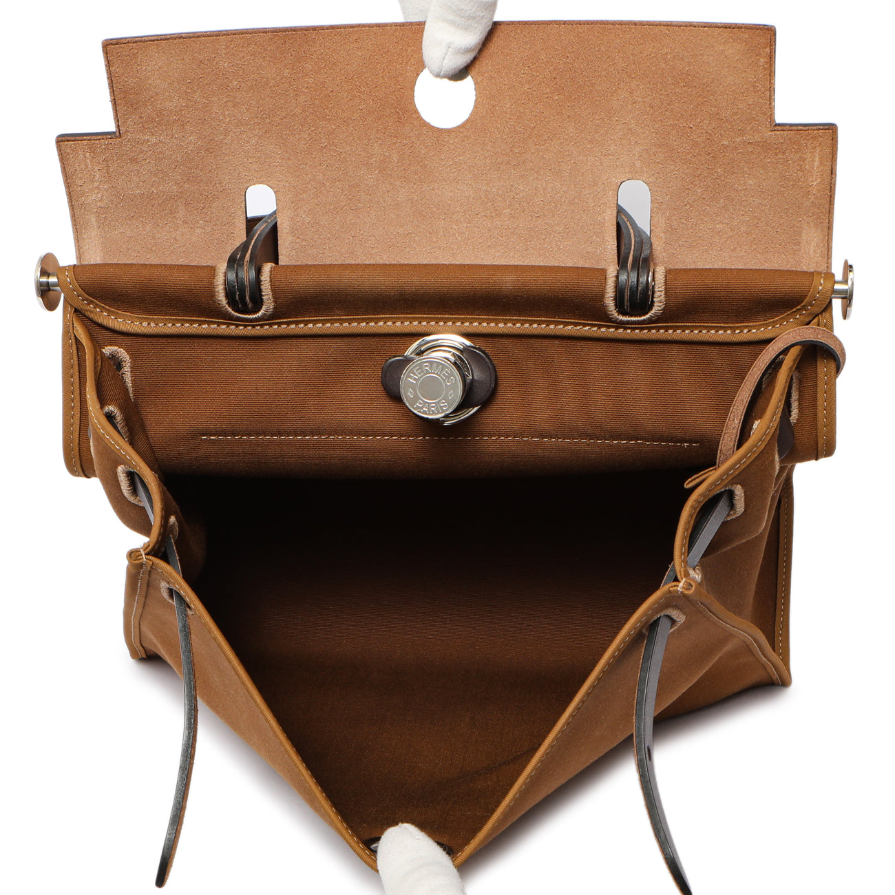 Exclusive Hermes Ebene Toile Herbag Zip 31 — Detail View