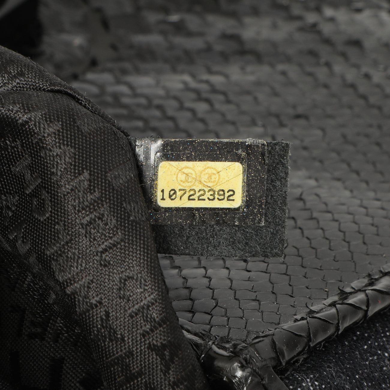 Exclusive Chanel Python Denim Square Quilt Chain Flap — Alternate View 10