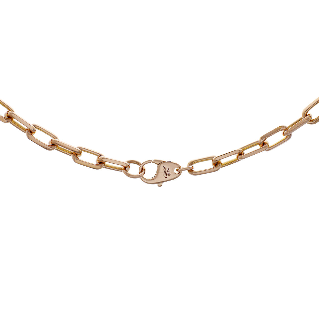 Exclusive Cartier 18K Rose Gold Spartacus Chain Necklace — Side View