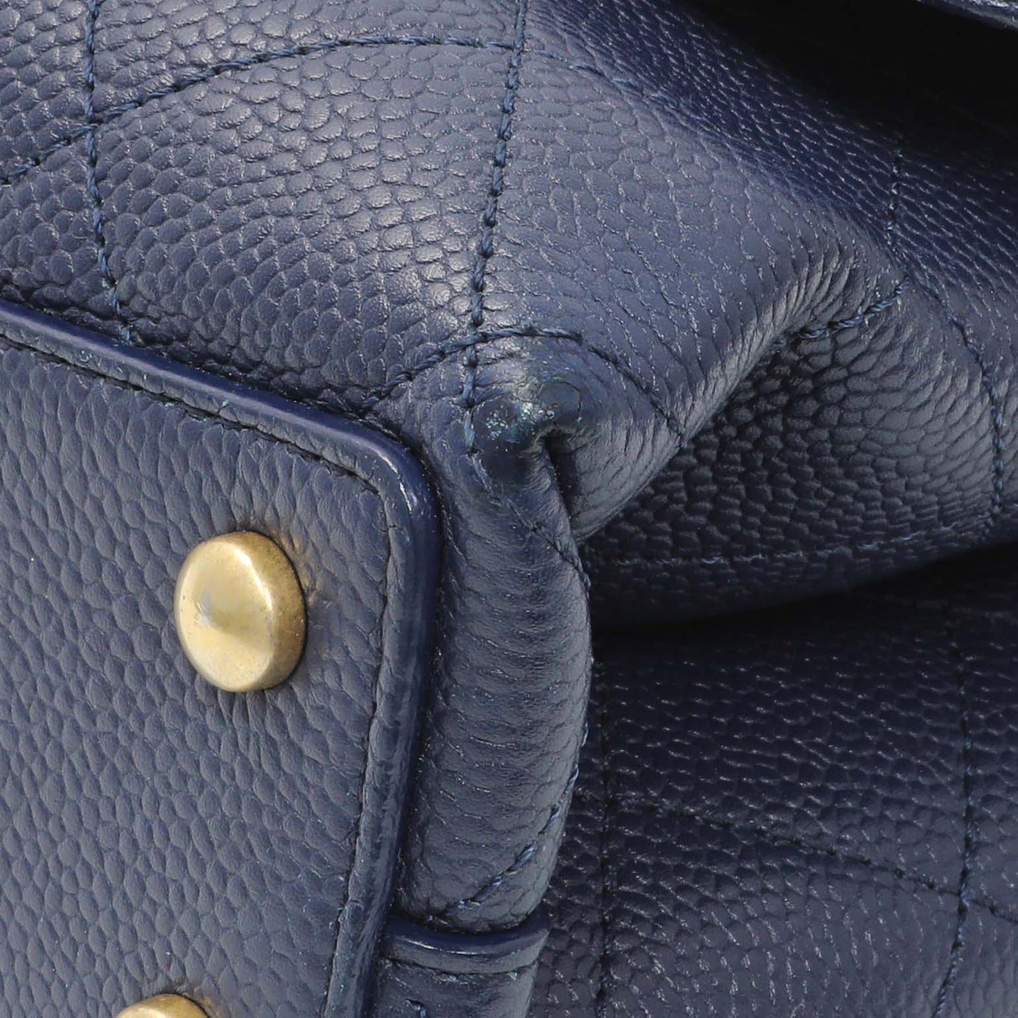 Exclusive Chanel Navy Blue Caviar City Walk Flap — Detail View