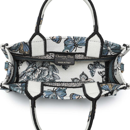 Exclusive Christian Dior Embroidered Canvas Mini Book Tote w/ Strap — Top View