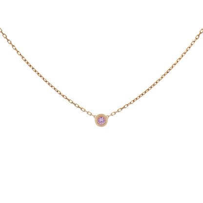 Exclusive Cartier 18K Rose Gold Pink Sapphire d'Amour Pendant — Front View