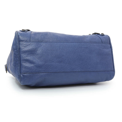 Exclusive Balenciaga Blue Agneau Classic Hardware Velo — Back View