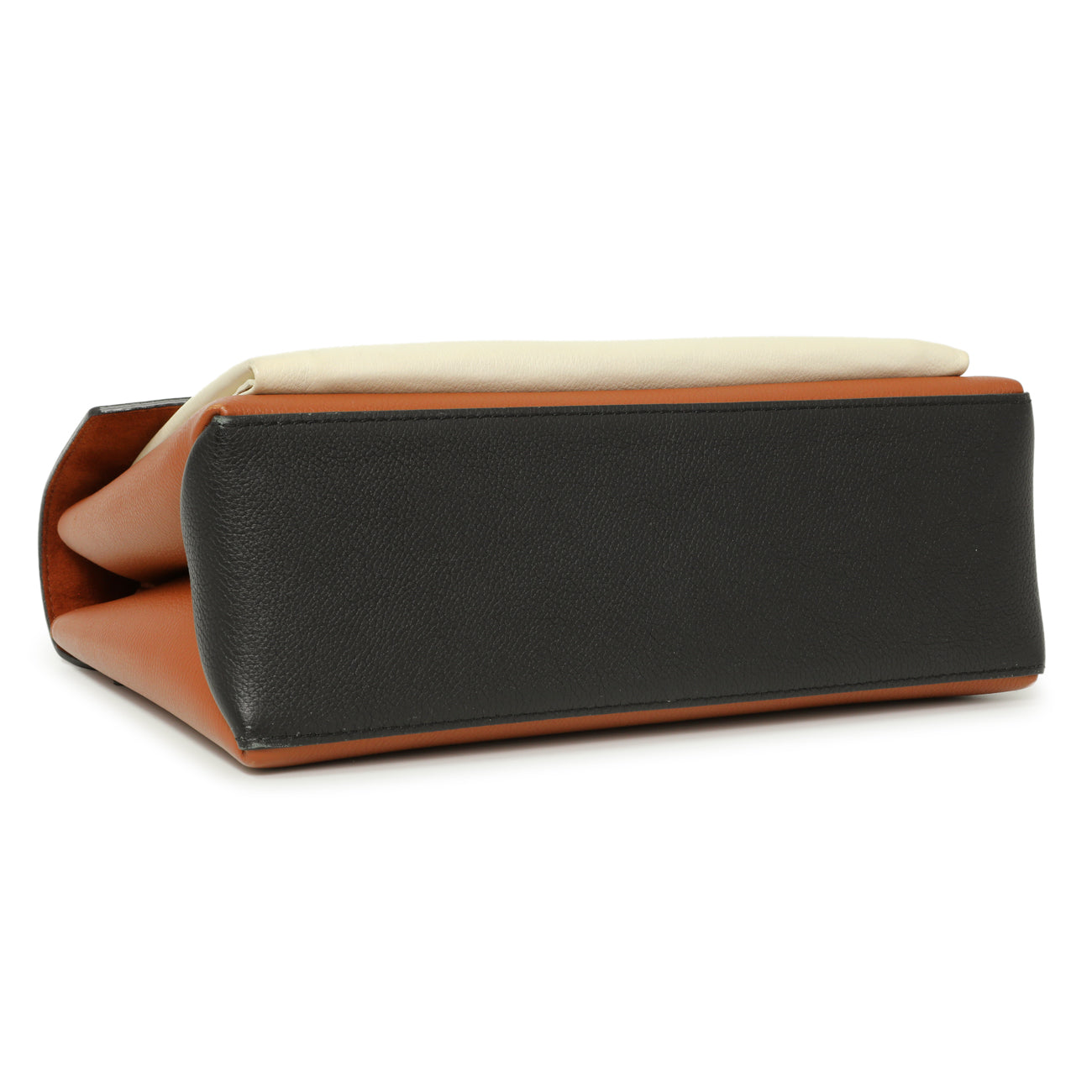 Exclusive Louis Vuitton Caramel Creme Black Soft Calfskin My Lockme Top Handle — Back View