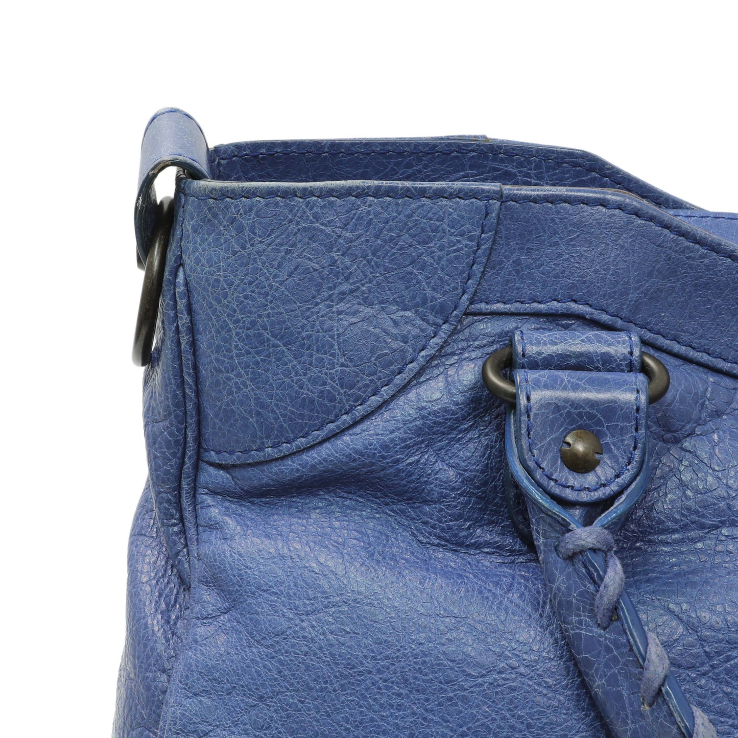 Exclusive Balenciaga Blue Agneau Classic Hardware Velo — Alternate View 12