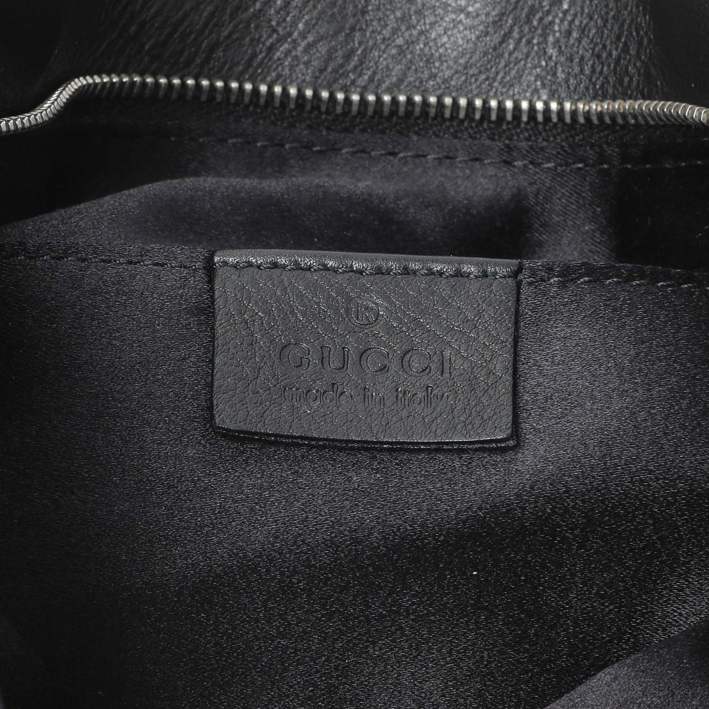 Exclusive Gucci Black Satin Bamboo Croisette Clutch — Detail View