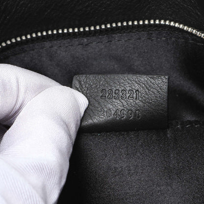 Exclusive Gucci Black Satin Bamboo Croisette Clutch — Lifestyle View