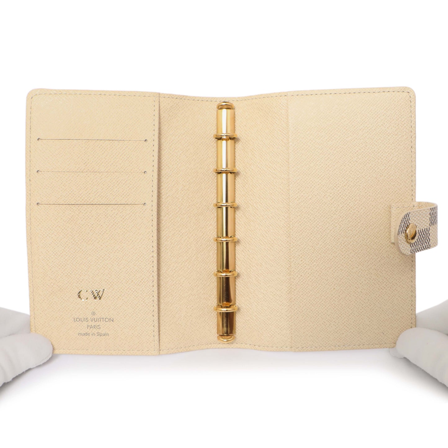 Exclusive Louis Vuitton Damier Azur Small Agenda Cover — Lifestyle View