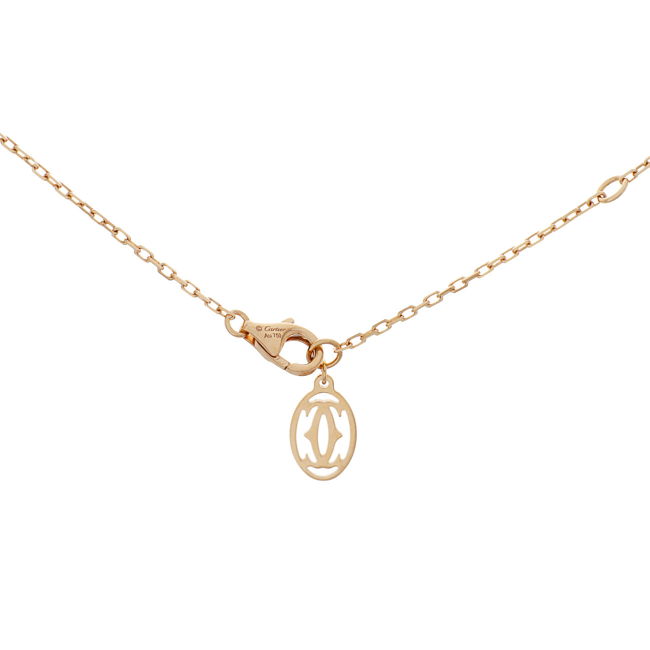 Exclusive Cartier 18K Rose Gold Pink Sapphire d'Amour Pendant — Back View