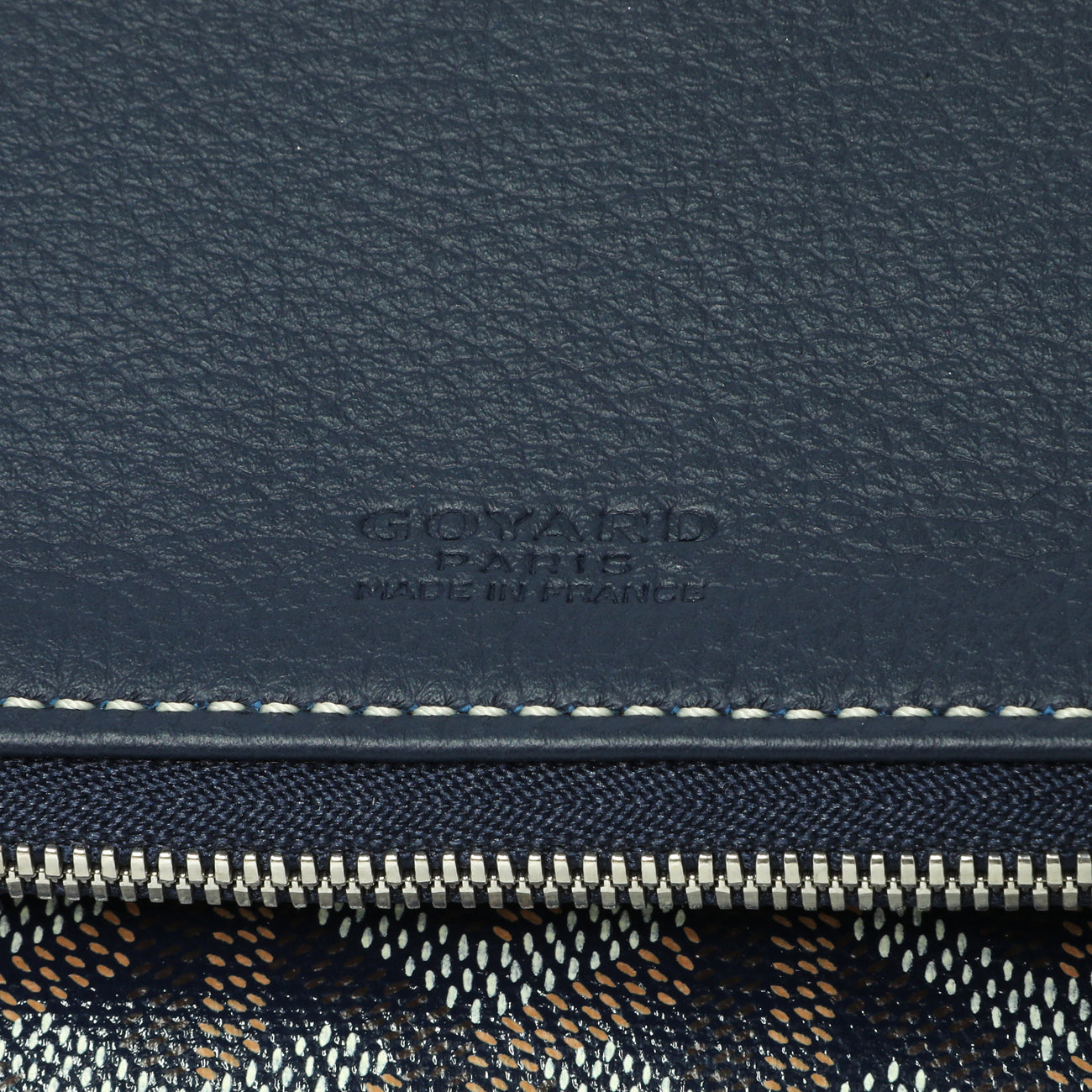 Exclusive Goyard Blue Goyardine Sainte Marie Soft Clutch — Lifestyle View