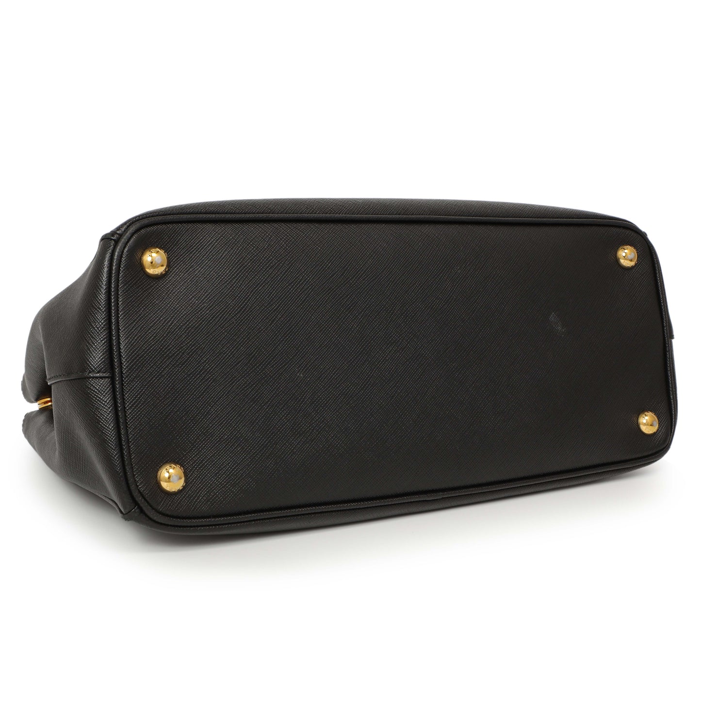 Exclusive Prada Black Saffiano Medium Galleria Double Zip Tote — Back View