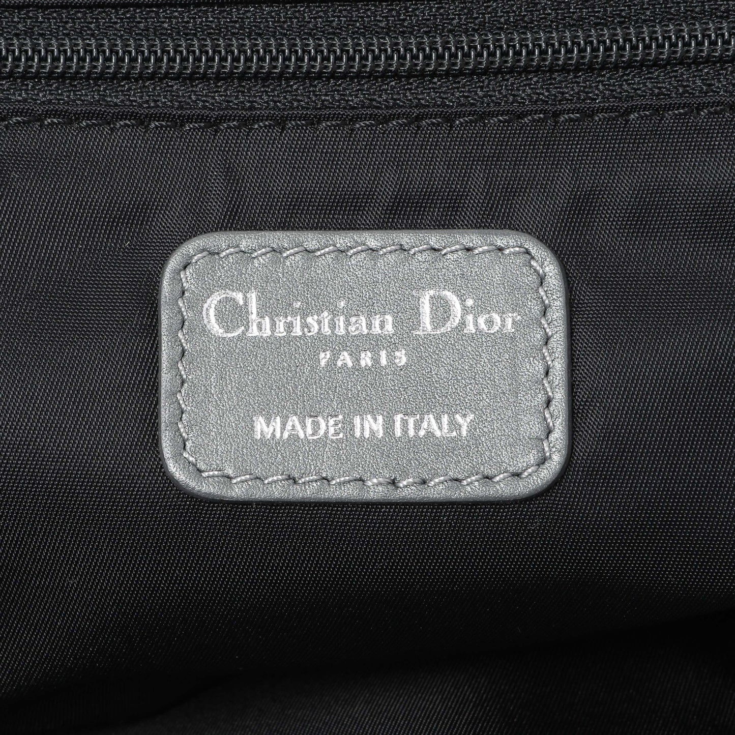 Exclusive Christian Dior Grey Satin Cannage Charming Doctors Bag — Detail View