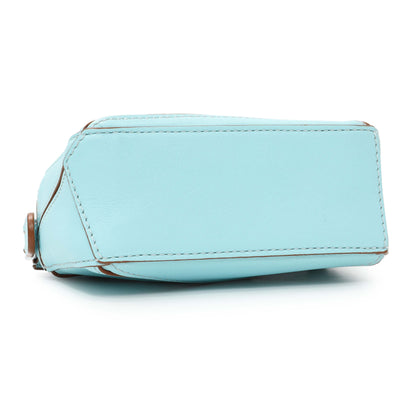 Exclusive Loewe Blue Calfskin Nano Puzzle Bag — Back View