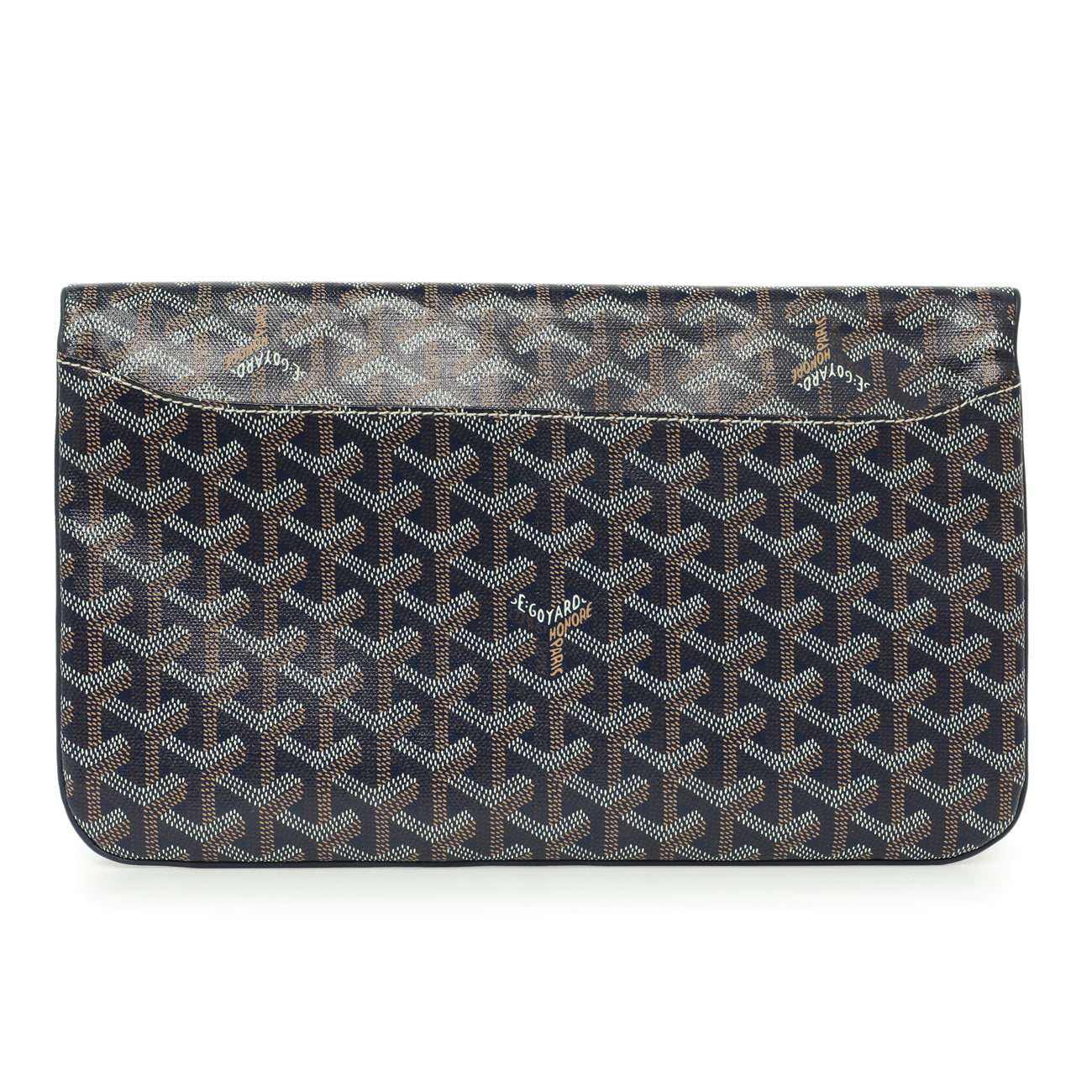 Exclusive Goyard Blue Goyardine Sainte Marie Soft Clutch — Side View
