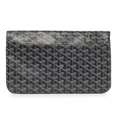 Exclusive Goyard Blue Goyardine Sainte Marie Soft Clutch — Side View