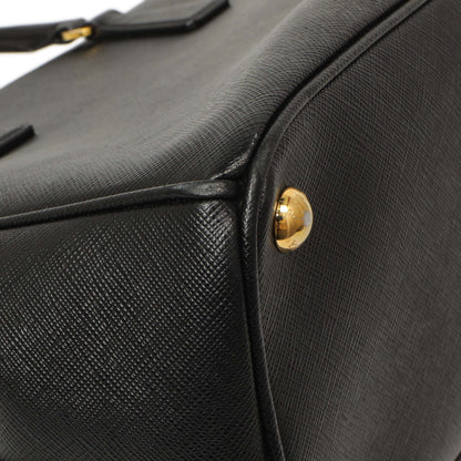 Exclusive Prada Black Saffiano Medium Galleria Double Zip Tote — Lifestyle View