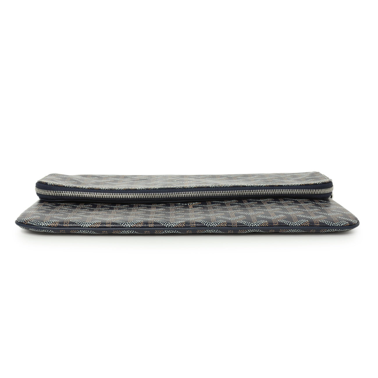 Exclusive Goyard Blue Goyardine Sainte Marie Soft Clutch — Back View