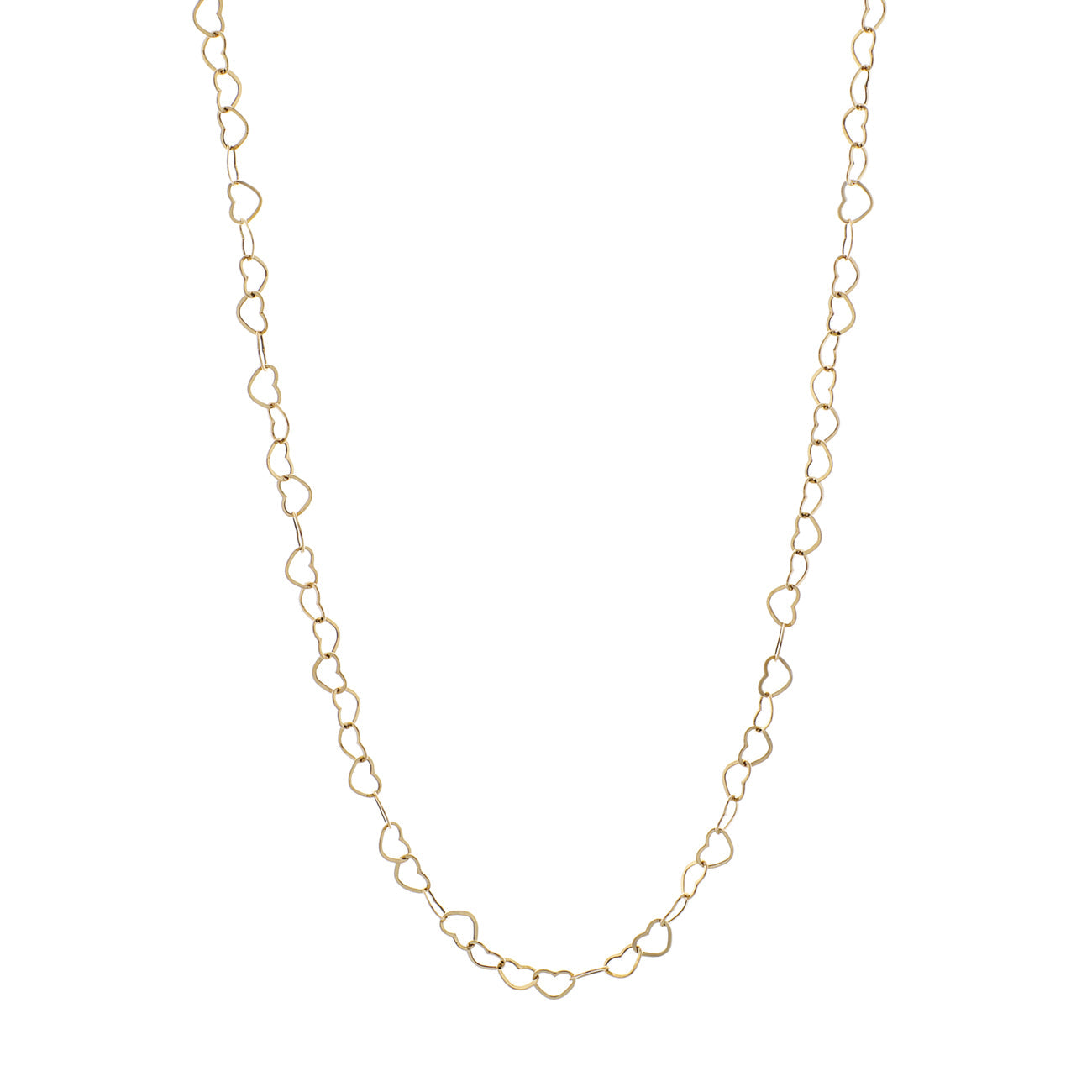 Exclusive 18K Yellow Gold Heart Link Chain — Front View