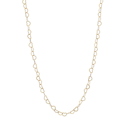 Exclusive 18K Yellow Gold Heart Link Chain — Front View