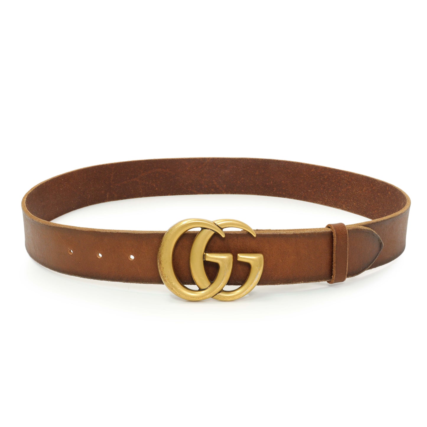 Exclusive Gucci Faded Calfskin Double G 40mm Belt — Front View
