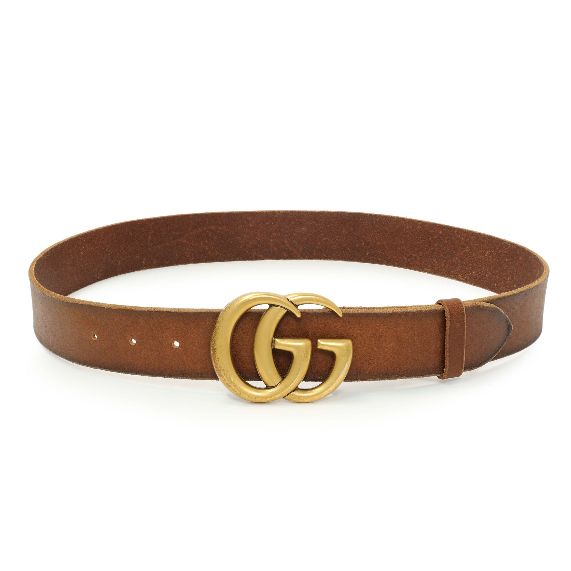 Exclusive Gucci Faded Calfskin Double G 40mm Belt — Front View