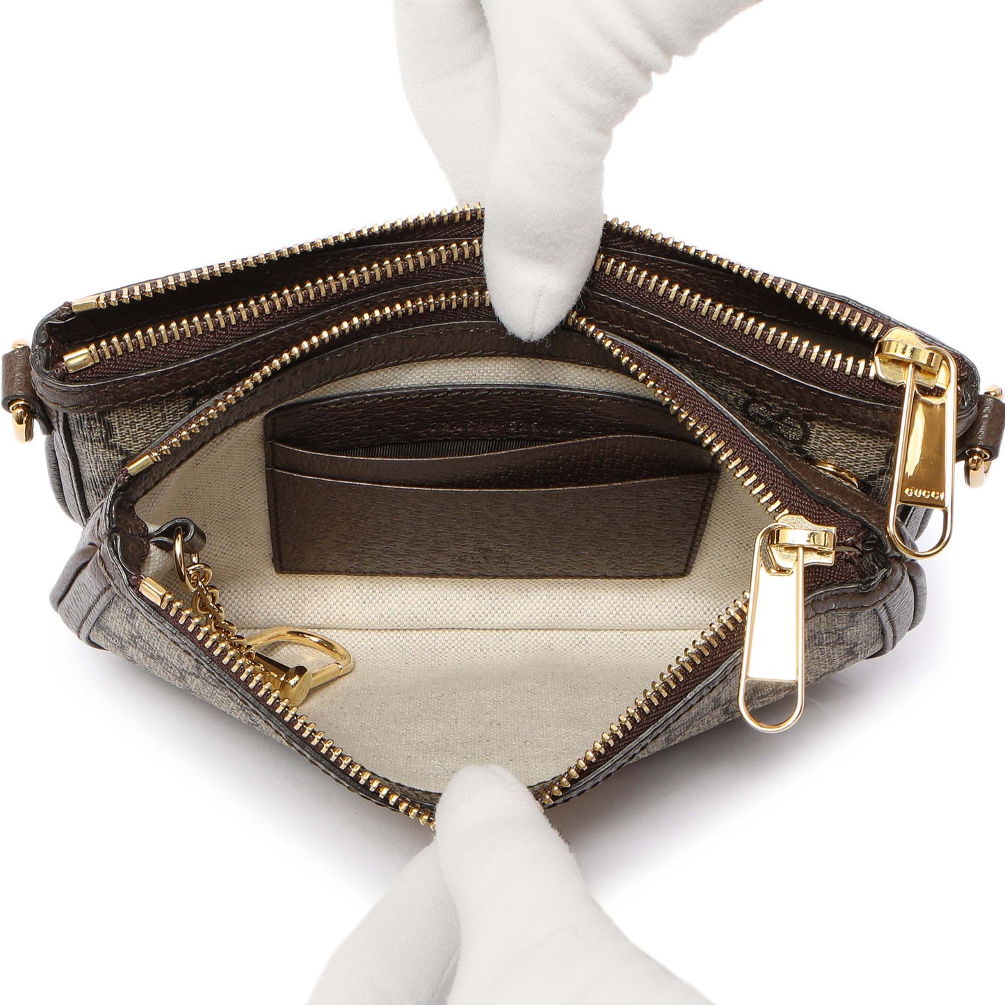Exclusive Gucci Web Mini Blondie Crossbody Bag — Top View