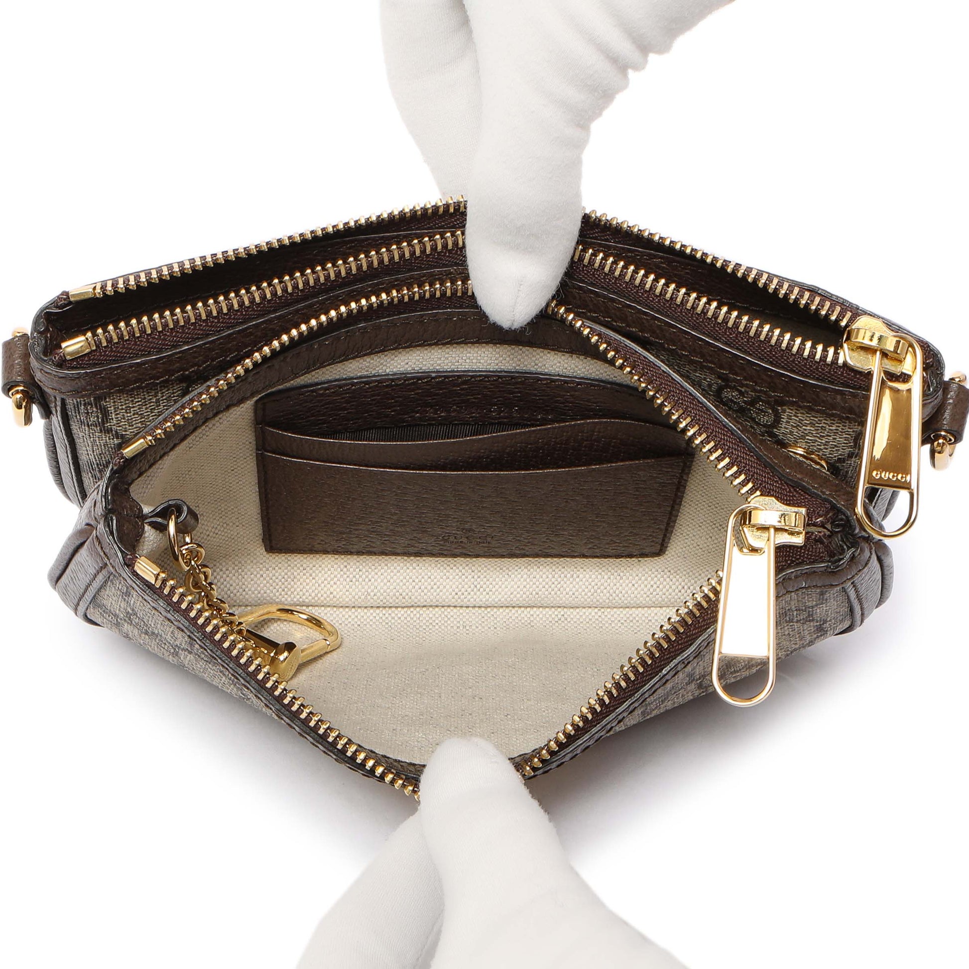 Exclusive Gucci Web Mini Blondie Crossbody Bag — Top View