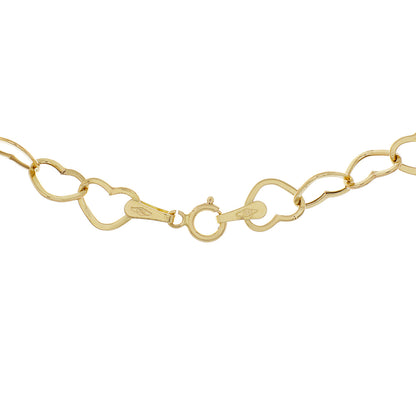 Exclusive 18K Yellow Gold Heart Link Chain — Side View
